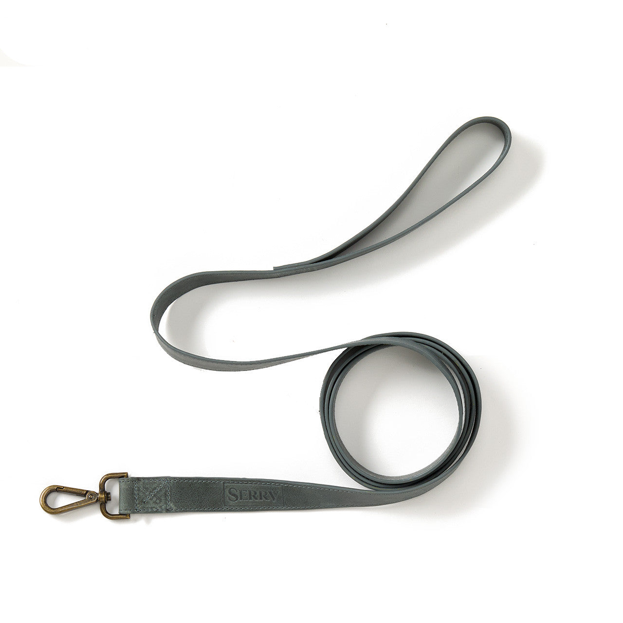 Grey Leather Dog Leash