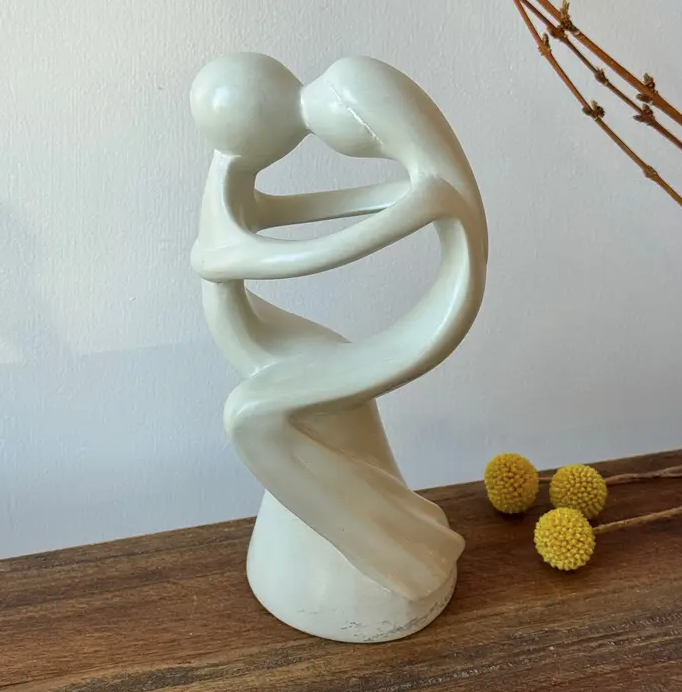 Kissing Couple Kisii Stone Sculpture