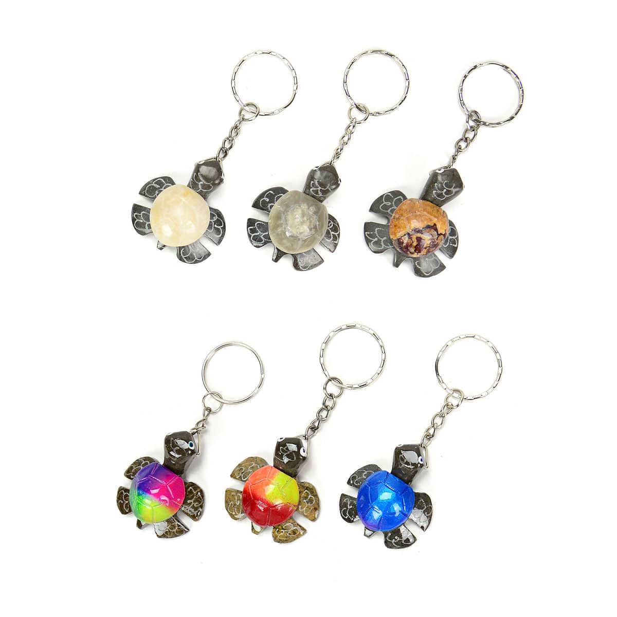 Marble Turtle Keychain