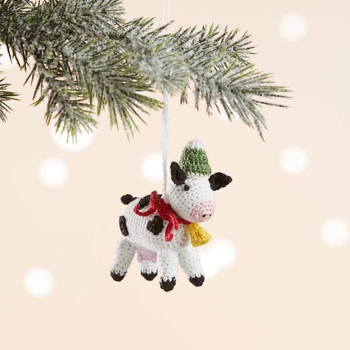 Cow Crochet Ornament