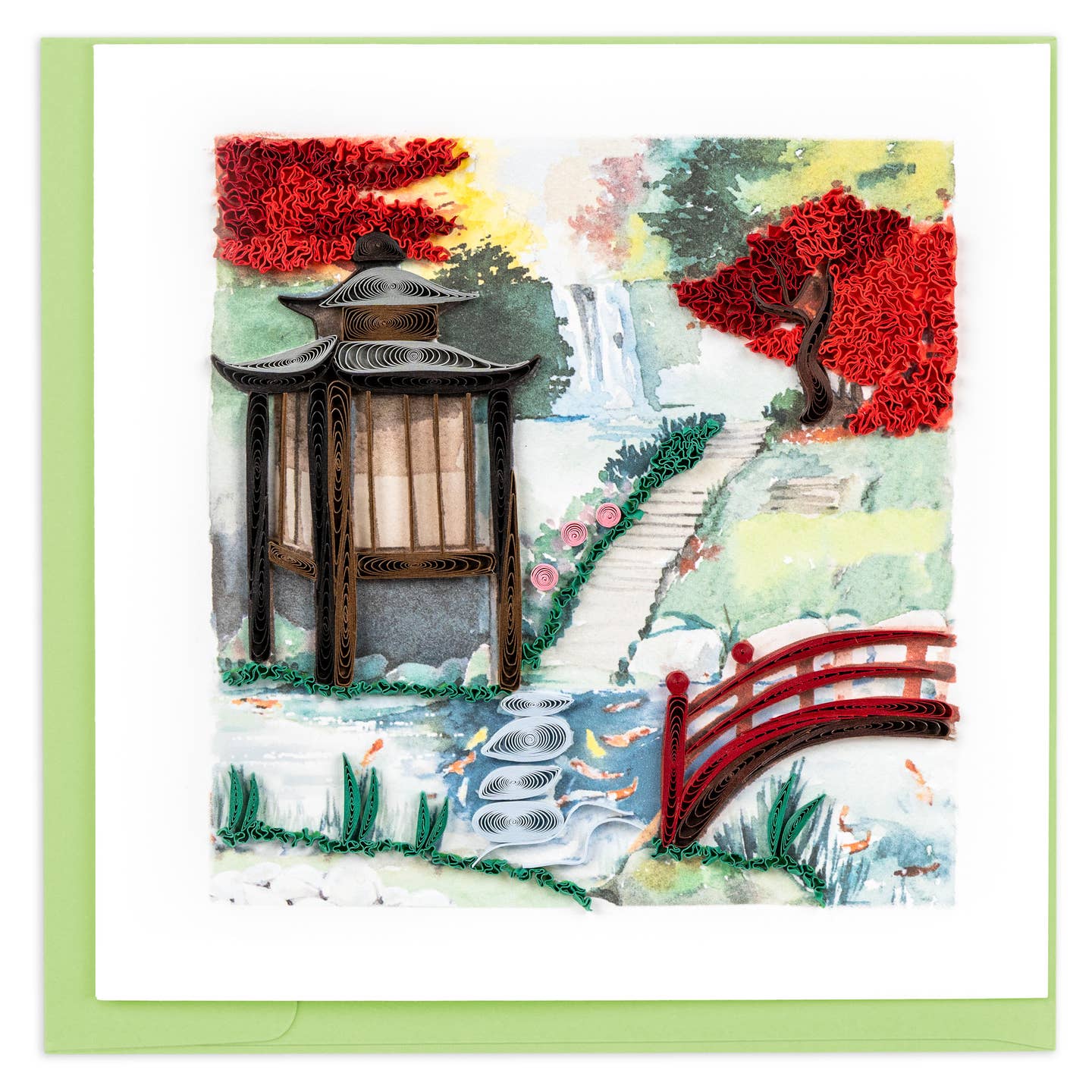 Quilled Japenese Garden Greeting Card