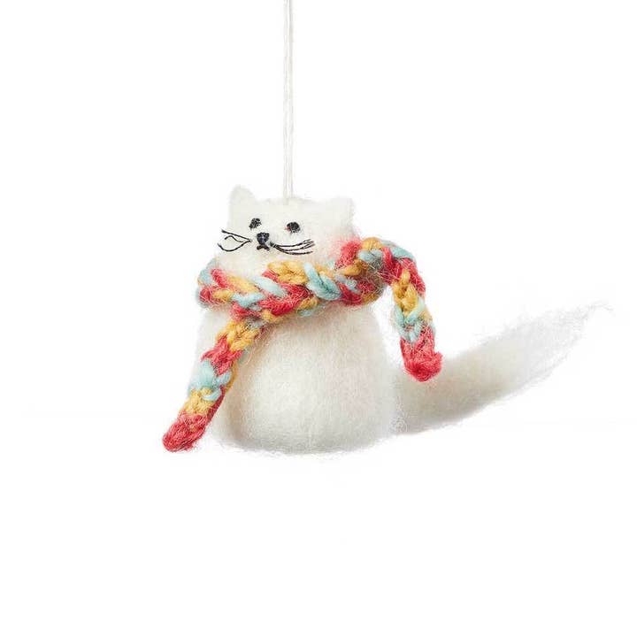 Kitten with Scarf Felt Ornament