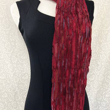 Burgundy Revati Silk &amp; Wool Scarf