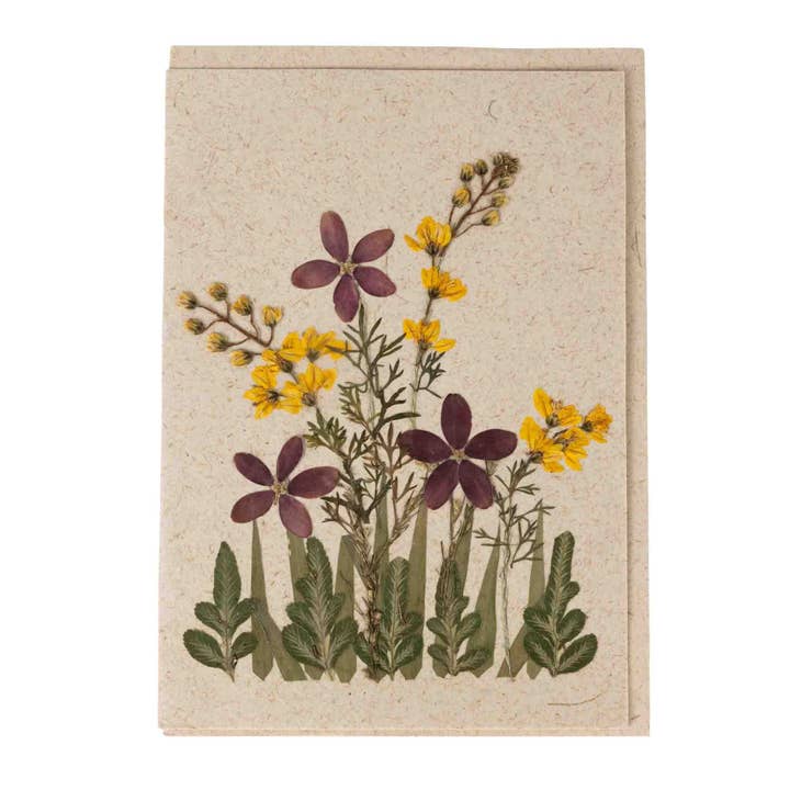 Purple & Yellow Flowers Greeting Card (4.75" x 6.75")