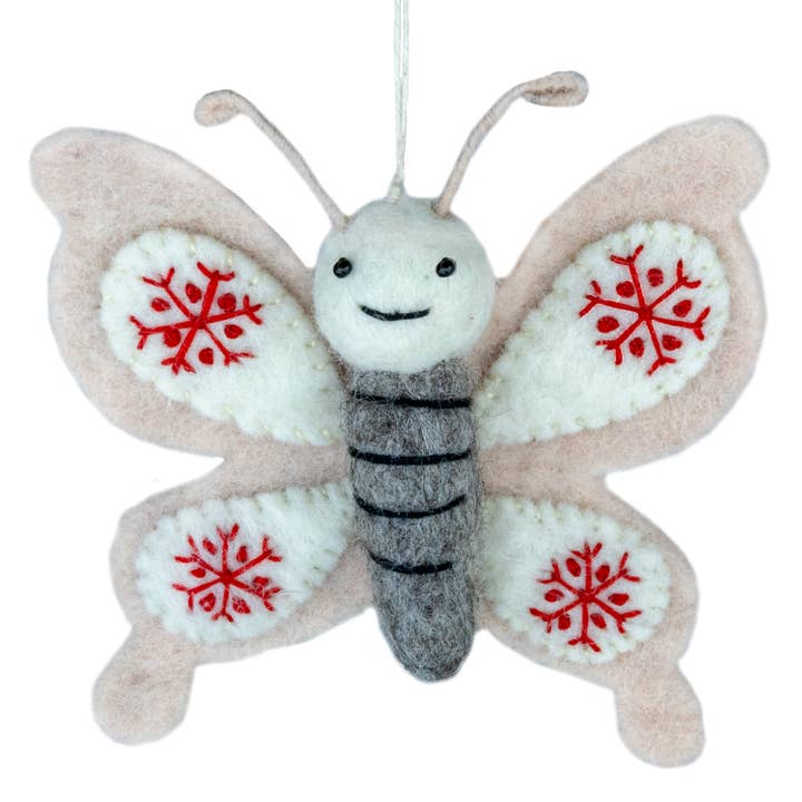 Snowflake Butterfly Felt Ornament