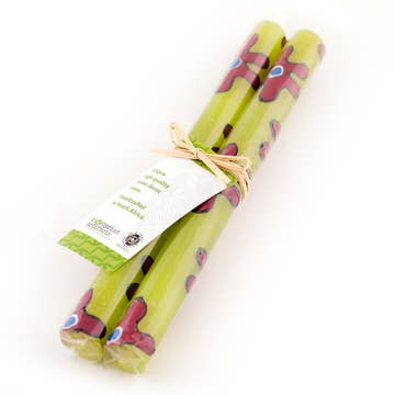 Hippie Painted Taper Candle - Set of 2