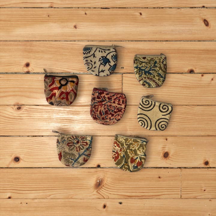 Small Kalamkari Cotton Coin Purse - Assorted