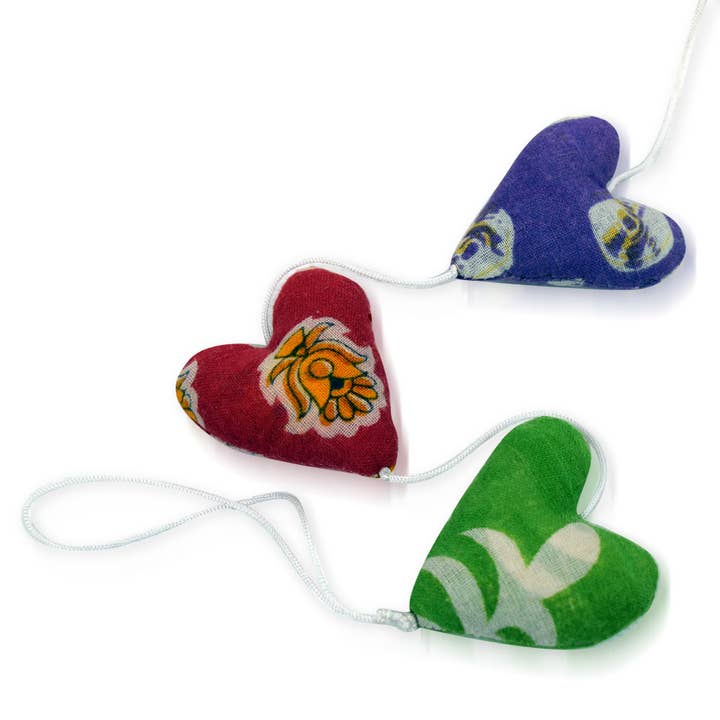 Kantha Heart Garland (78&quot; L) - Assorted