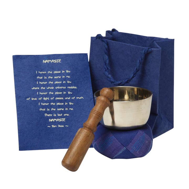 Brass Singing Bowl with Bag and Pillow