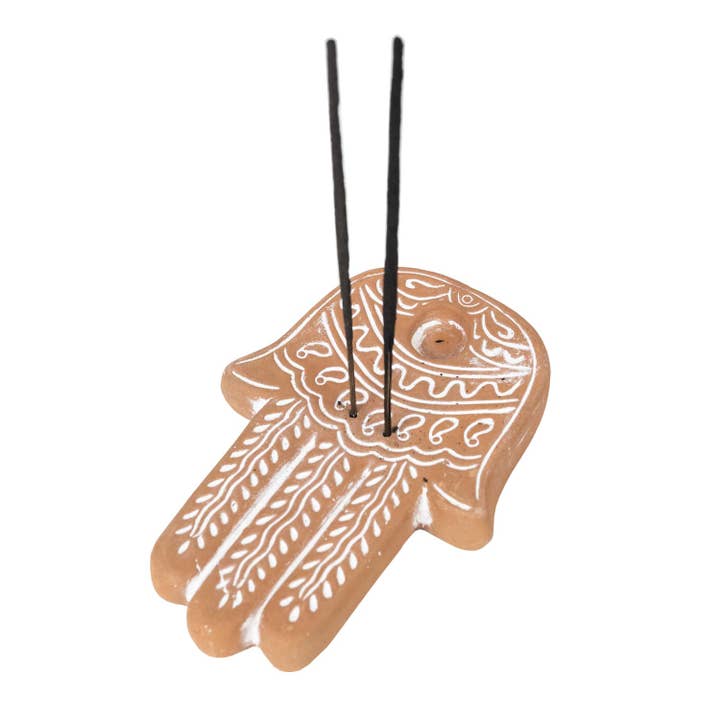 Hamsa Incense Holder (5" L x 3.5)