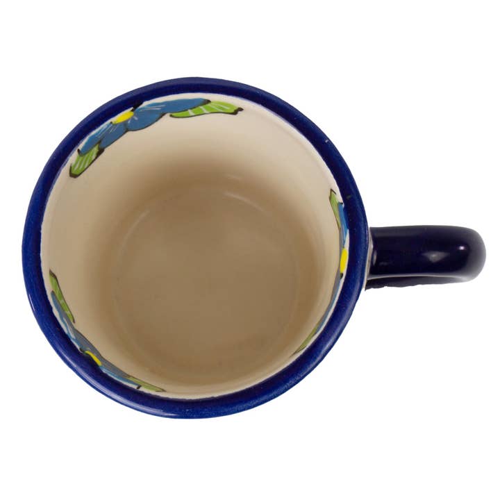 Blue Floral Encantada Painted Ceramic Mug