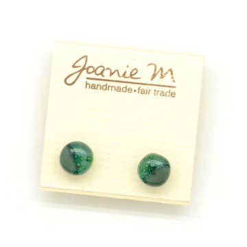 Round Glass Stud Earrings - Assorted