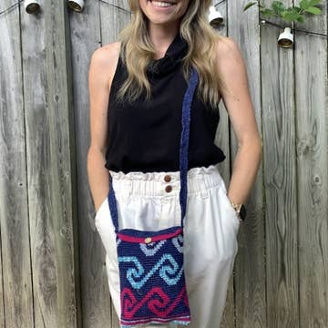 Cotton Crochet Passport Flap Bag