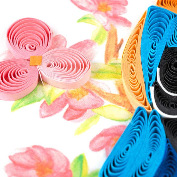 Quilled Bluebird on Flower Branch Gift Enclosure