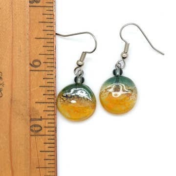 Tiny Round Glass Earrings - Assorted