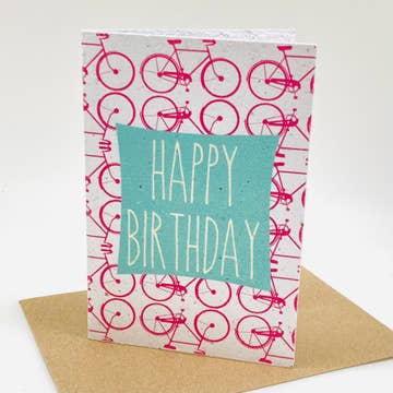 Birthday Bicycles Growing Paper Card