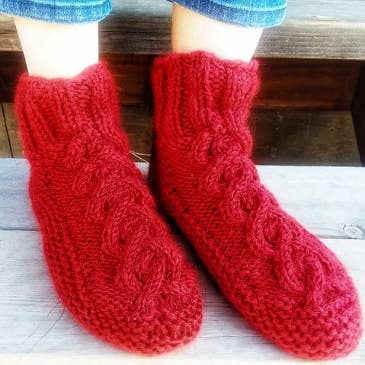 Cable Knit Wool Slippers - Assorted