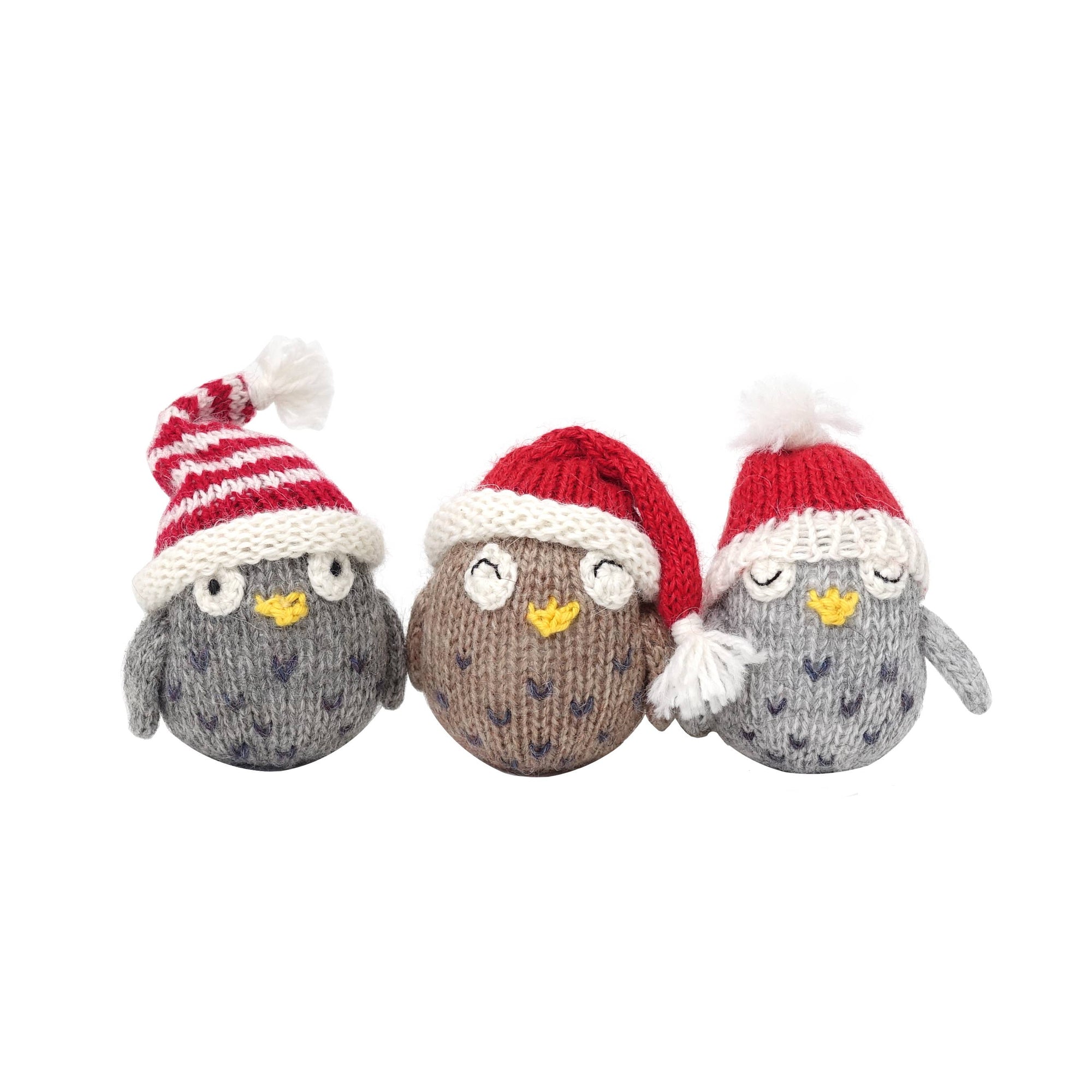 Handmade Owl with Hat Knit Ornament - Fair Trade