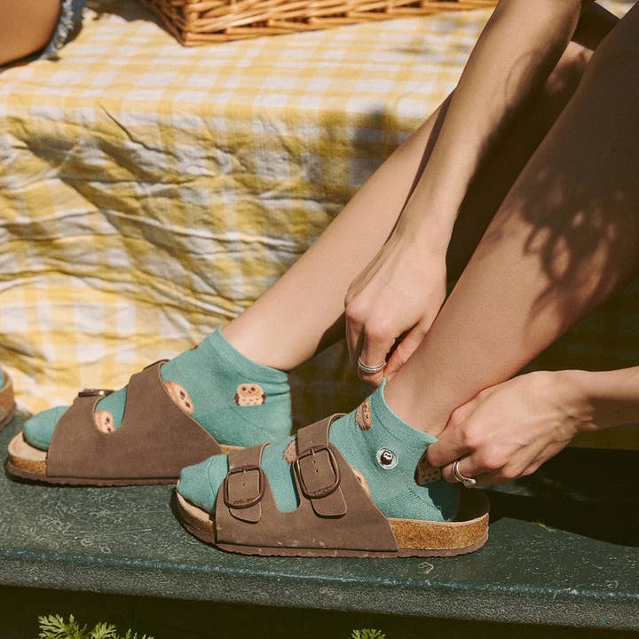 Green Protect Owls Footie Socks