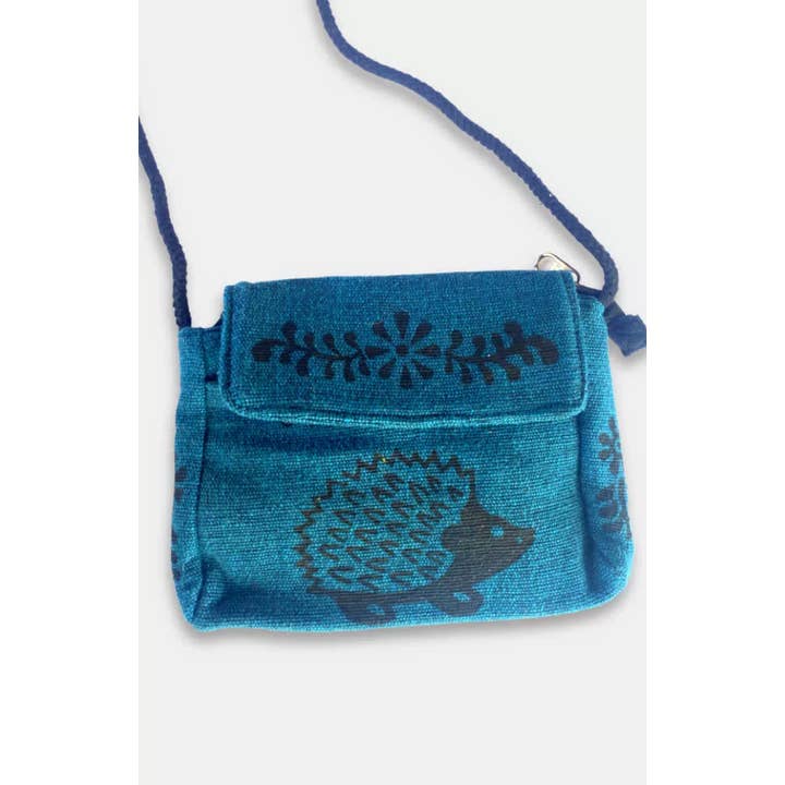Block Print Cotton Flap Bag, Small (6.5&quot; W x 5.5&quot; H)