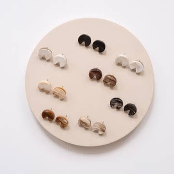 Pie Slice Horn Earrings - Assorted
