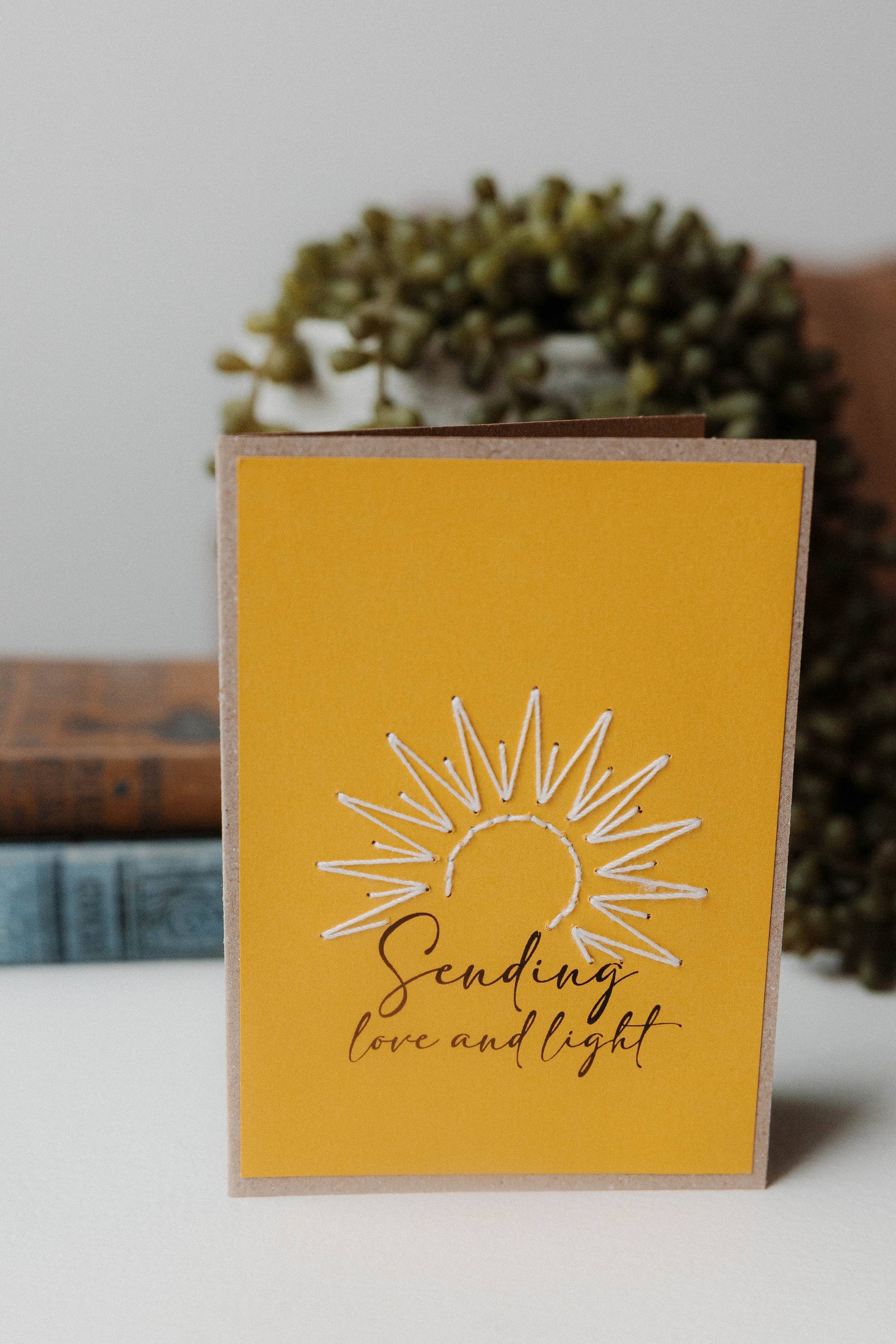 Sending Light & Love Stitched Greeting Card