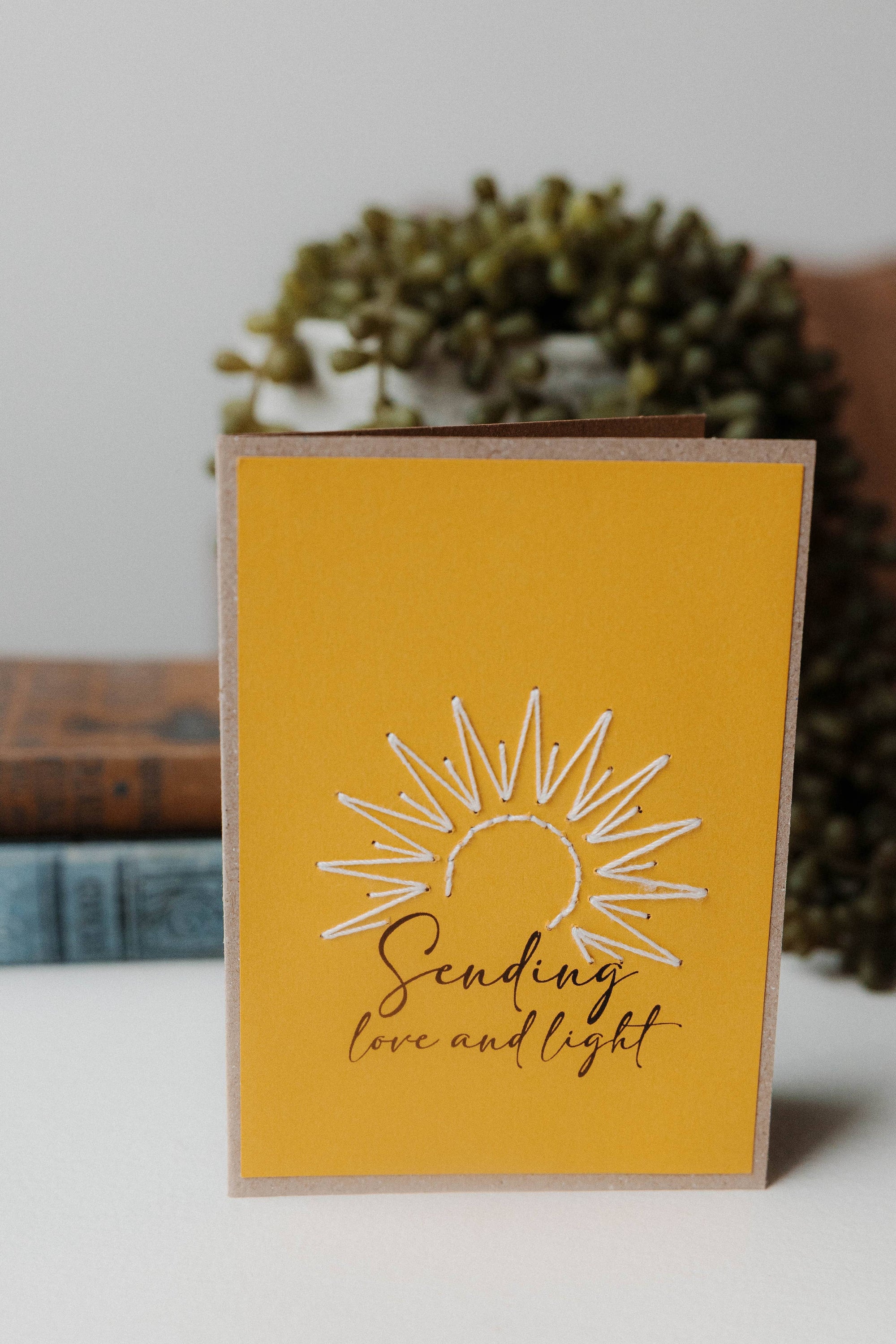 Sending Light &amp; Love Stitched Greeting Card