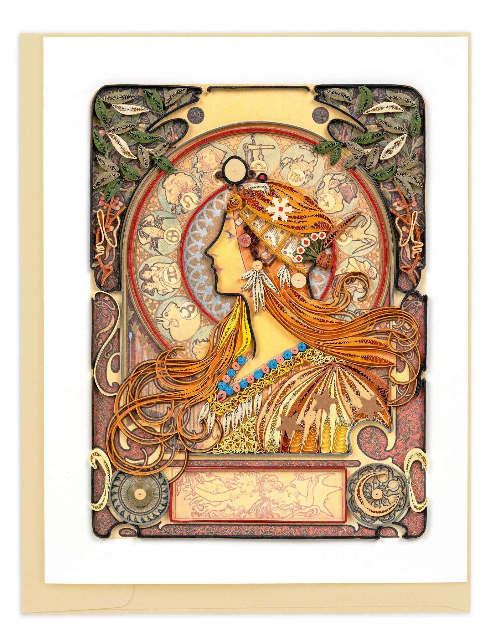 Zodiac - Mucha - Artist Series Quilled Card