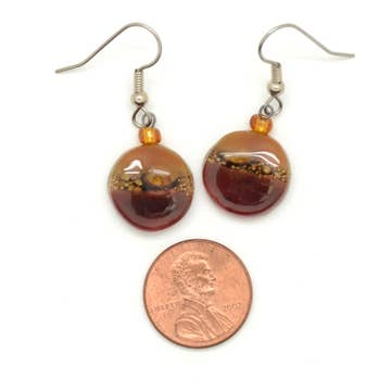Tiny Round Glass Earrings - Assorted