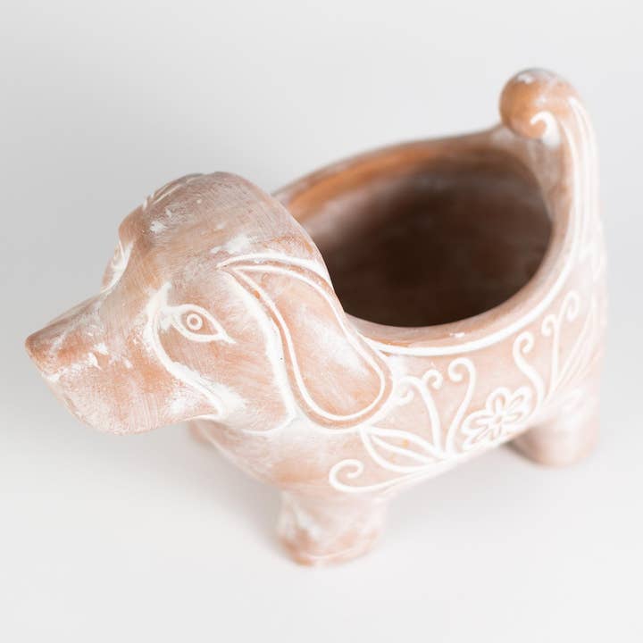 Large Dog Terracotta Planter (9&quot; L)
