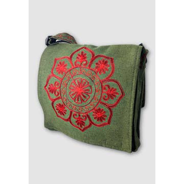 Mandala Embroidered Bag with Flap