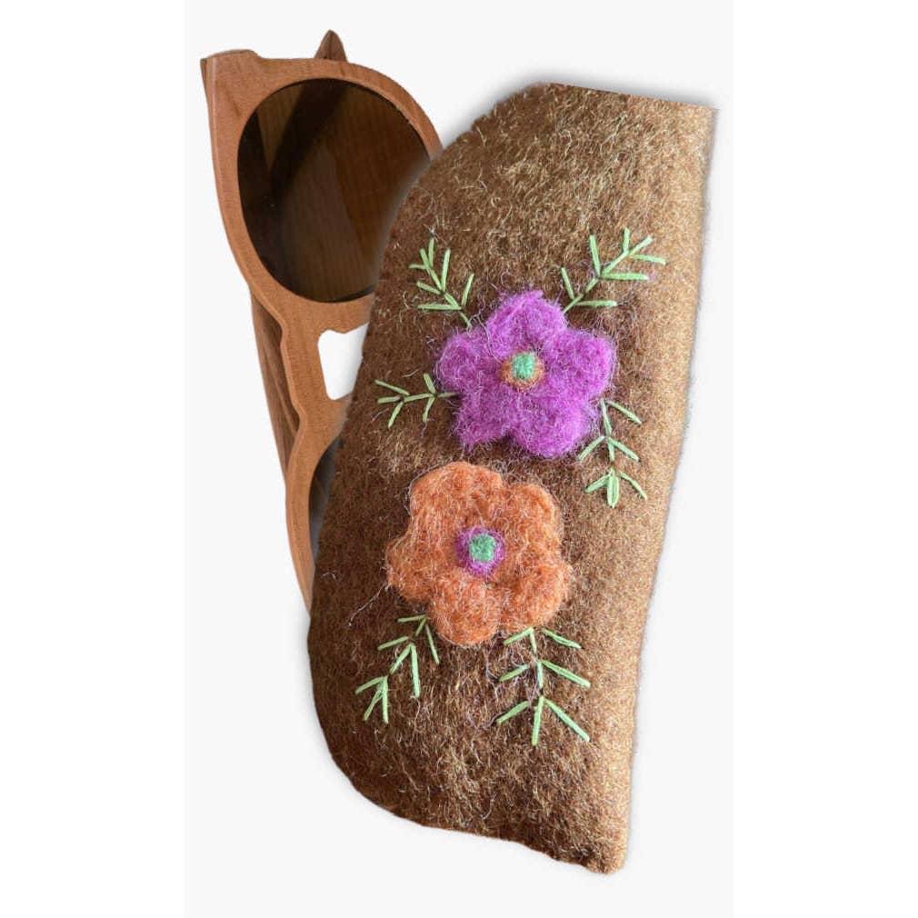 Embroidered Felt Eyeglass Holder, Blanket Stitch