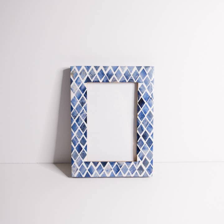 Blue Diamond Bone Picture Frame (4" x 6")