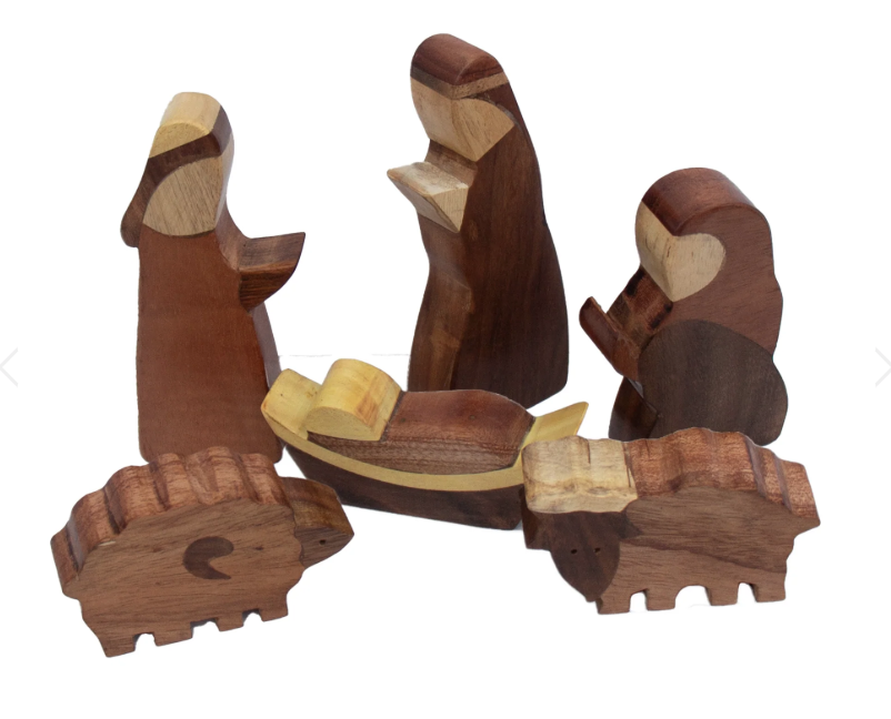 Joint Wood Nativity - Set of 6