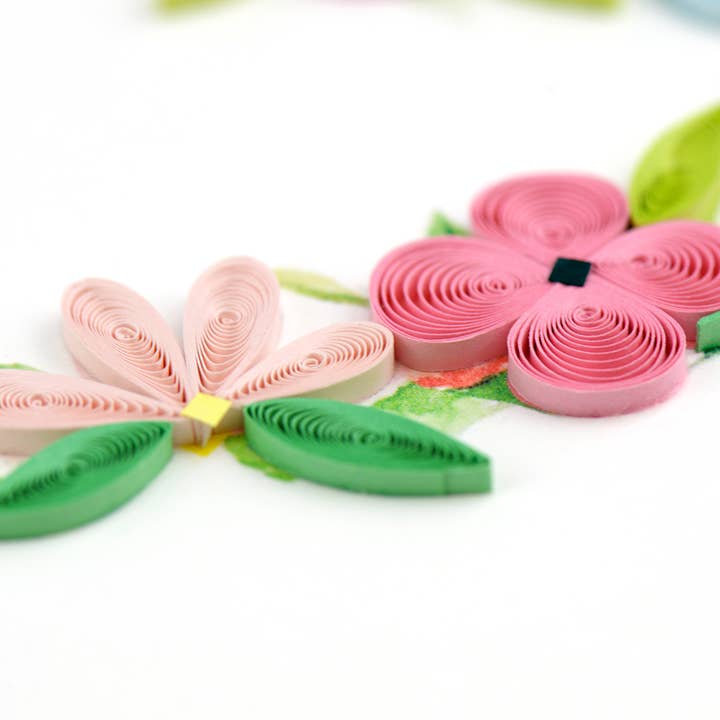 Quilled Floral Heart Wreath Card