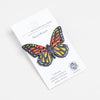 Gourd/Fabric/Crystal Monarch Butterfly Pin (3&quot; L)