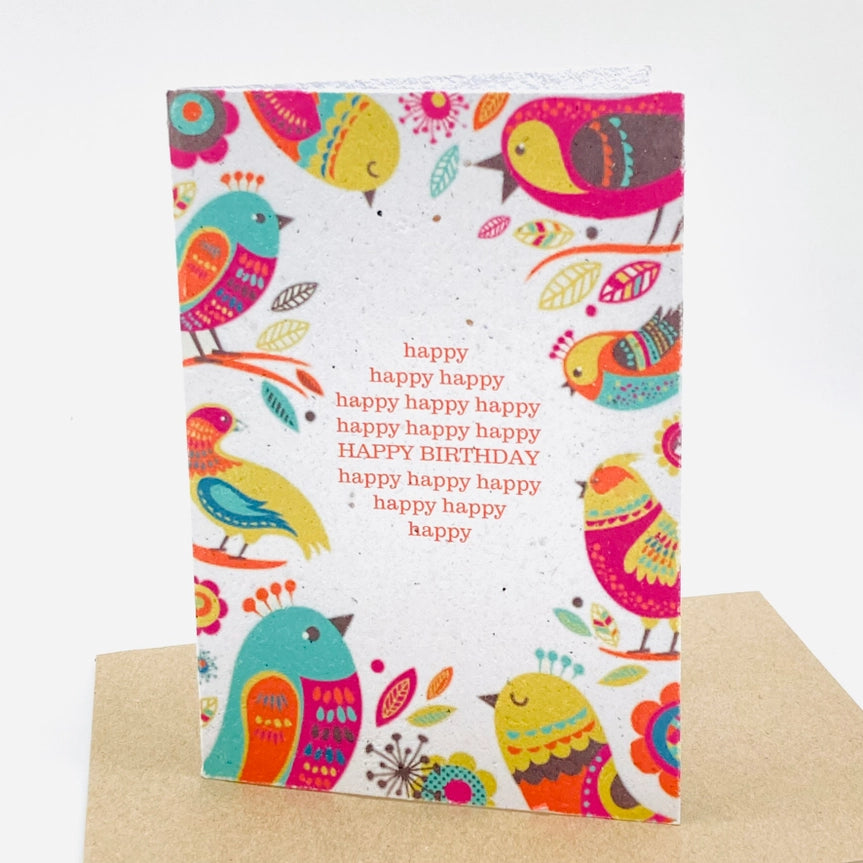Birthday Birds Growing Paper Card