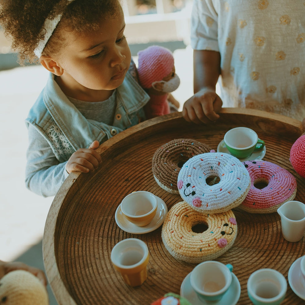 Pink Donut Crochet Rattle
