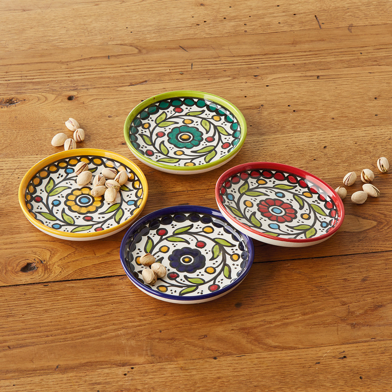 Floral Painted Ceramic Appetizer Plate (5&quot; D) - Assorted