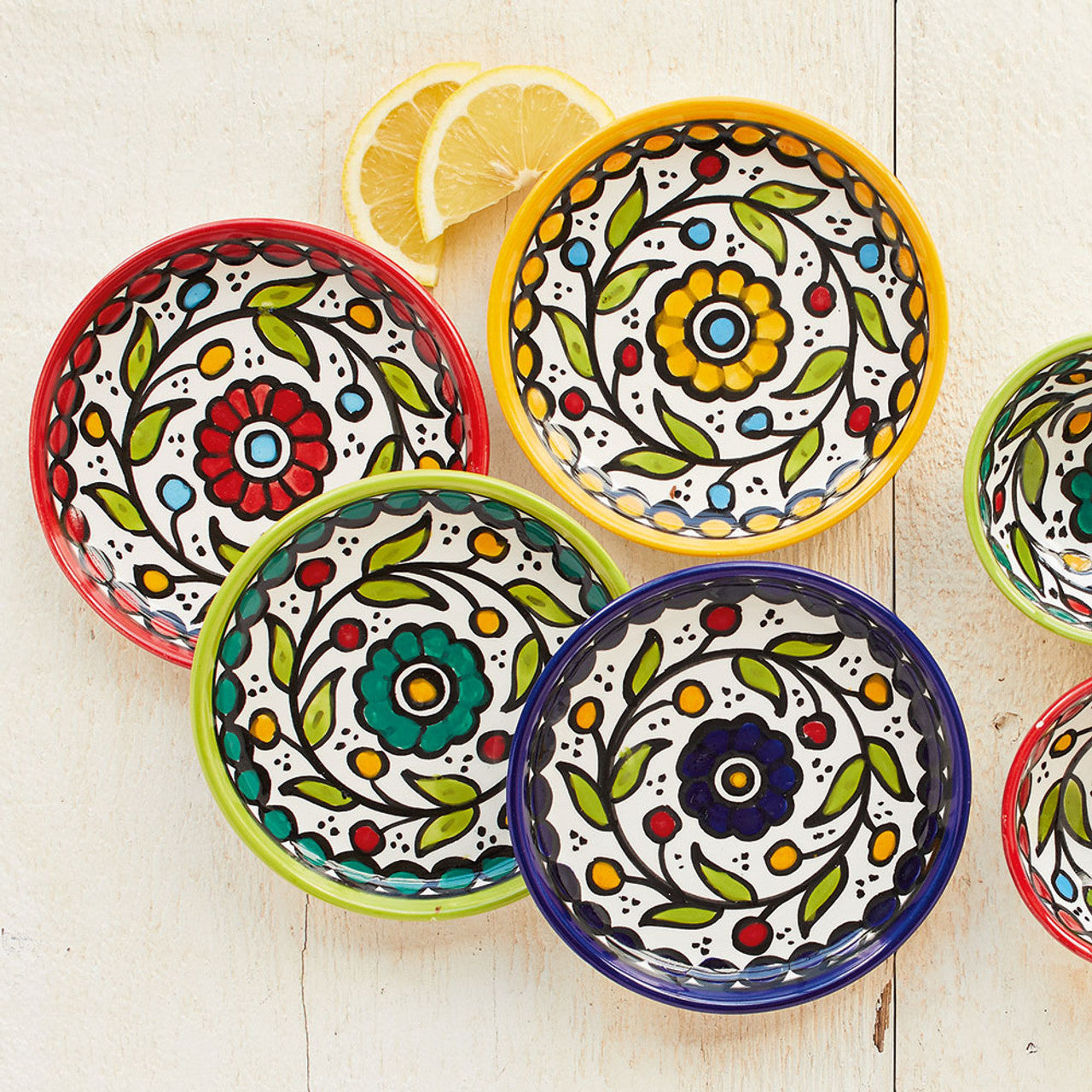 Floral Painted Ceramic Appetizer Plate (5&quot; D) - Assorted