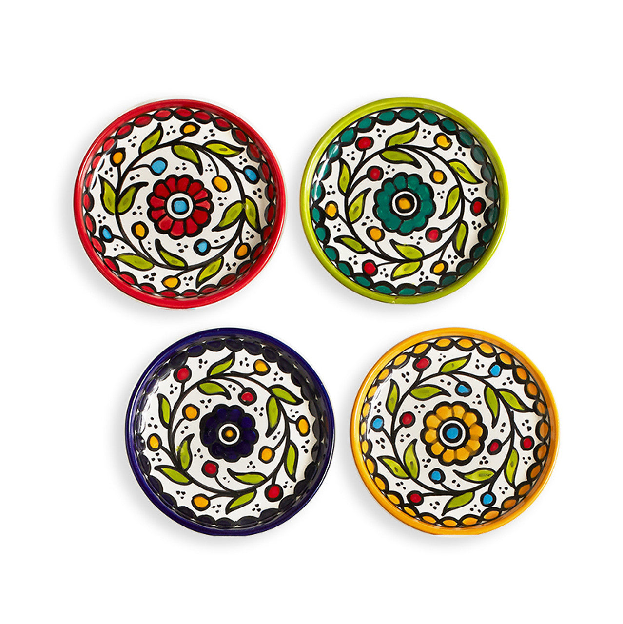 Floral Painted Ceramic Appetizer Plate (5" D) - Assorted