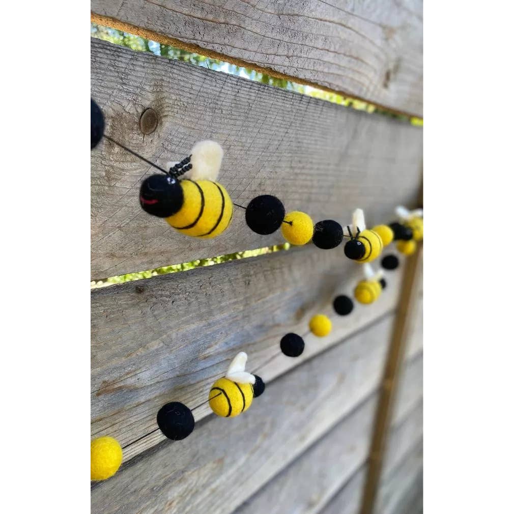 Felt Bumblebee Garland (80" L)