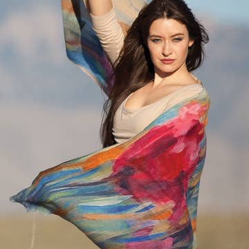 Floral Multicolor Reena Fine Wool Shawl