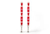 Red &amp; White Hearts Taper Candle - Set of 2