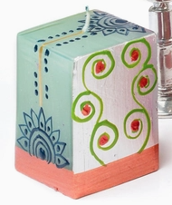Sari Print 2" Cube Candle - Assorted