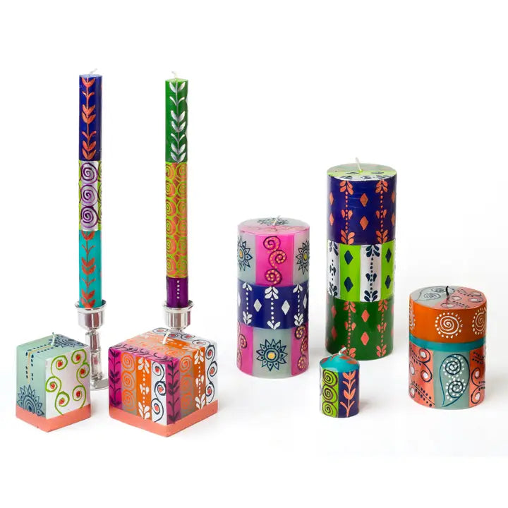 Sari Print 2&quot; Cube Candle - Assorted