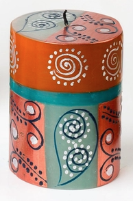 Sari Print 4" Pillar Candle - Assorted