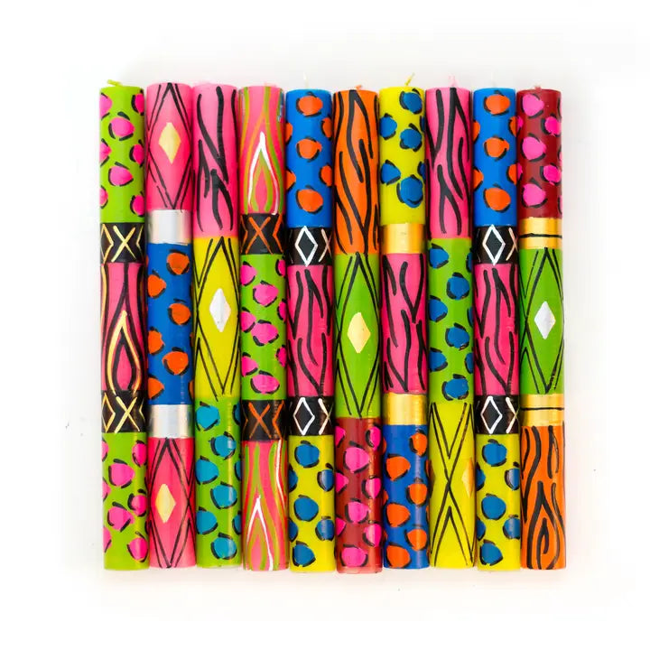 Animal Print Taper Candle - Set of 2 - Assorted