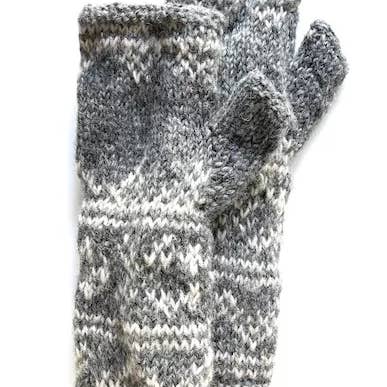 Nordic Fingerless Wool Gloves - Assorted