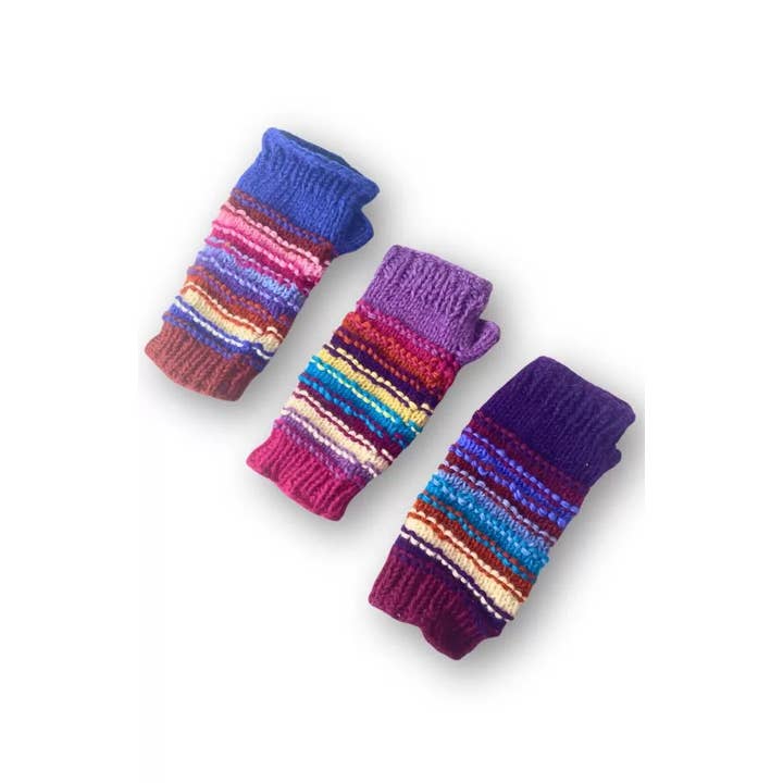 Colorful Stripe Wool Handwarmer - Assorted